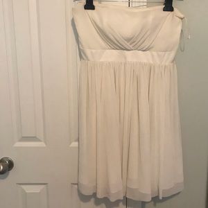 Strapless white a line dress